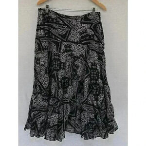 Lauren Ralph Lauren skirt 10P Paisley Tiered Midi Flare Bandana Western cowgirl